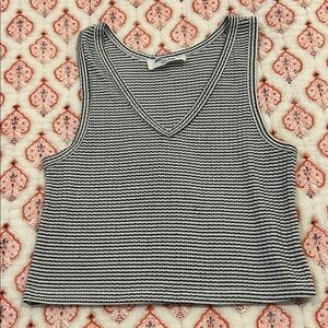 Double Zero Black and White Striped Tank Top